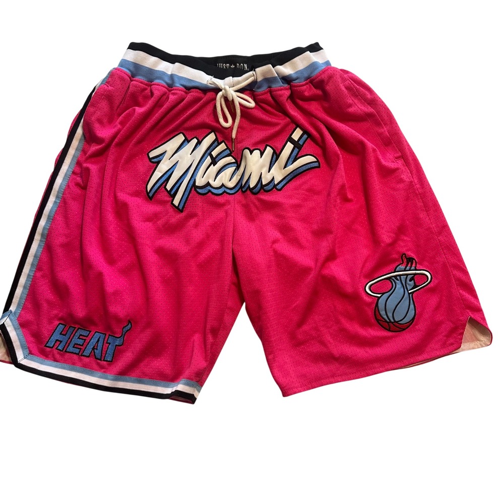 Just Don Miami Heat Mens XXL Pink Vice City Basketball Shorts Zip Mesh Outdoor